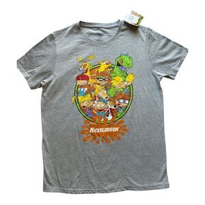 Nickelodeon Gray T-Shirt with 90’s Characters Rugrats, Hey Arnold and More